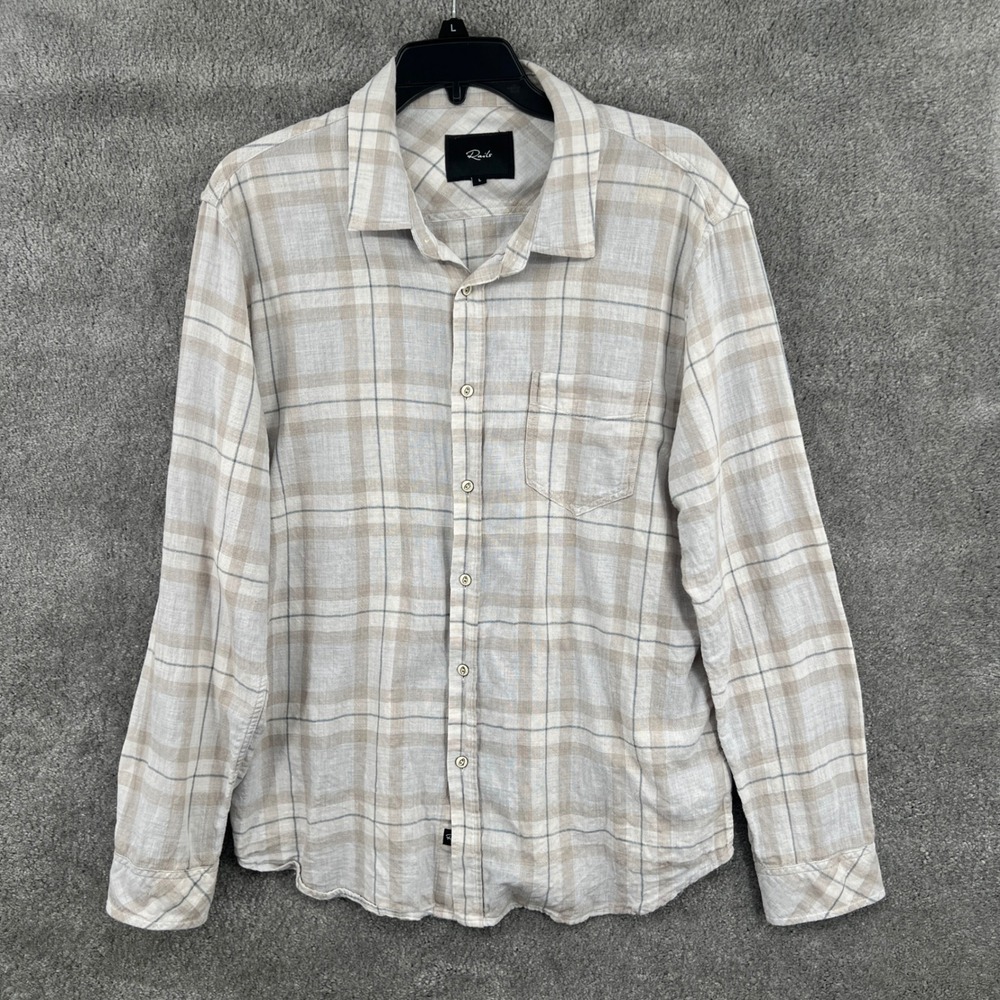 Rails Wyatt Tapir Agave Melange Plaid Cotton Button Down‎ Shirt Mens L